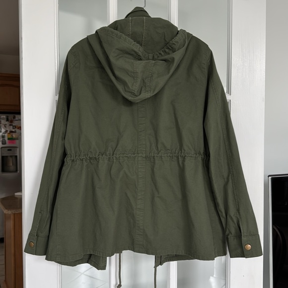 Market & Spruce olive green utility jacket with detachable hood, size S. NWT. - Picture 4 of 8
